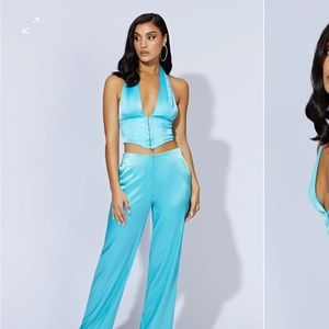 NWT Mallory Messi Satin Halter Backless Corset top XS